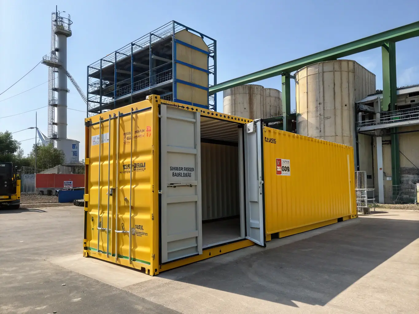 A close-up shot of a stack of shipping containers, each marked with various international shipping symbols and regulatory compliance labels. The containers are neatly arranged, symbolizing order and adherence to standards. The MSI logo is subtly placed on one of the containers.